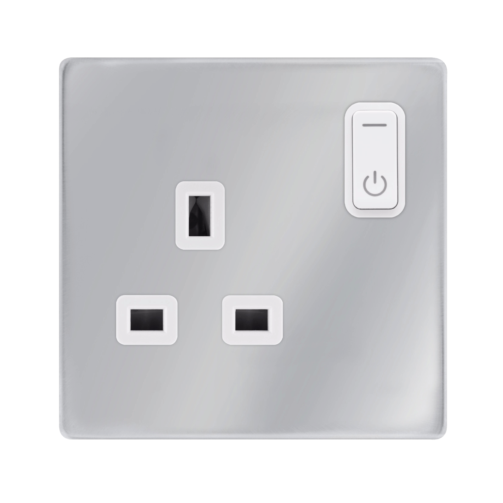Click Smart+ Polished Chrome 13A 1G Zigbee Smart Switched Socket SFCH30035PW