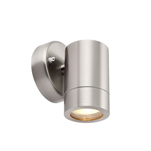 Saxby Palin Brushed Stainless Steel IP44 GU10 Wall Light 13801
