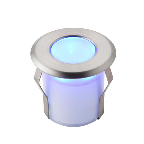 Saxby Cove Marine Grade Brushed Stainless Steel IP67 LED 0.8W Blue Decking Light 92012