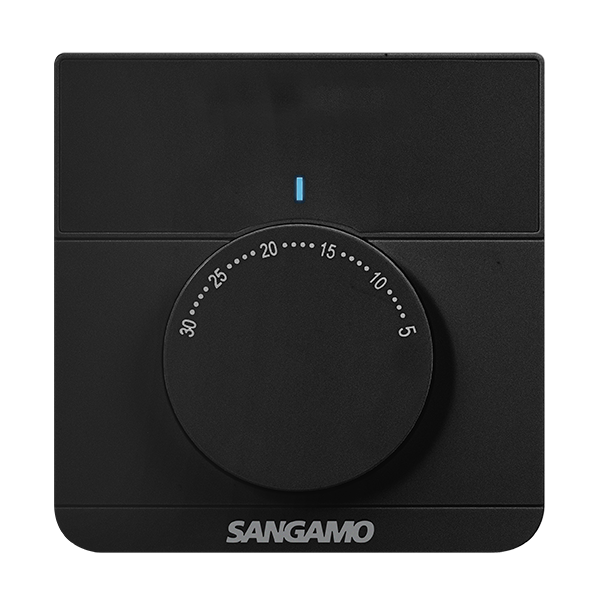 Sangamo Choice Plus Matt Black Electronic Thermostat CHPRSTATB