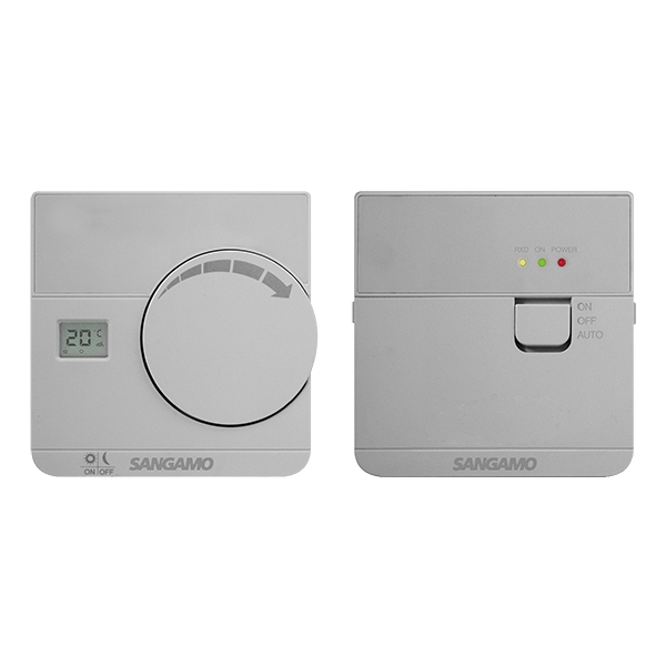 Sangamo Choice Plus Silver Wireless Electronic Thermostat with Digital Display CHPRSTATDRFS