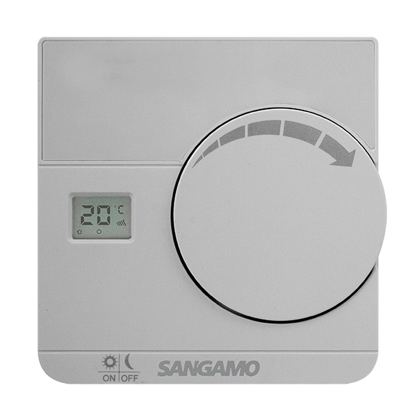 Sangamo Choice Plus Silver Electronic Thermostat with Digital Display CHPRSTATDS