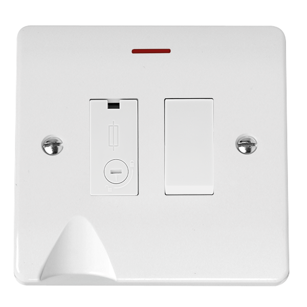 Click Mode 13A Lockable Switched Fused Connection Unit with LED Neon & Optional Flex Outlet CMA2052