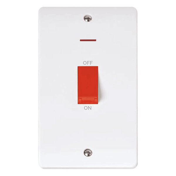 Click Mode 50A 2 Gang Double Pole Switch with LED Neon CMA2203