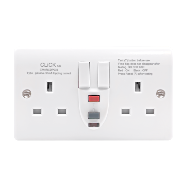 Click Mode 13A DP Double Switched RCD Socket CMARCDP036