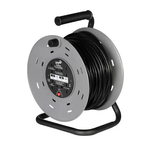 SMJ Electrical 50 Metre 4 Socket Heavy Duty Cable Reel with Thermal Cutout CTH5013