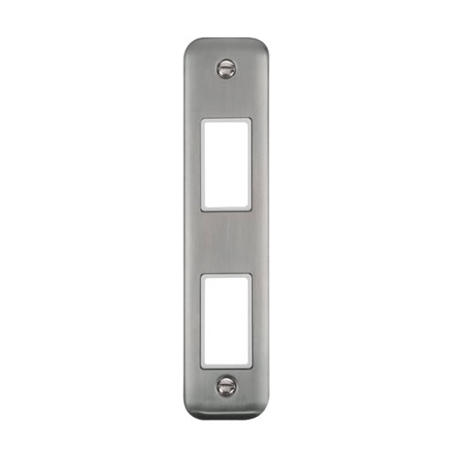 Click Deco Plus Stainless Steel 2 Gang Architrave Plate DPSS472WH