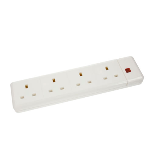 Click 13A 4 Gang Trailing Socket Outlet With Neon ES003