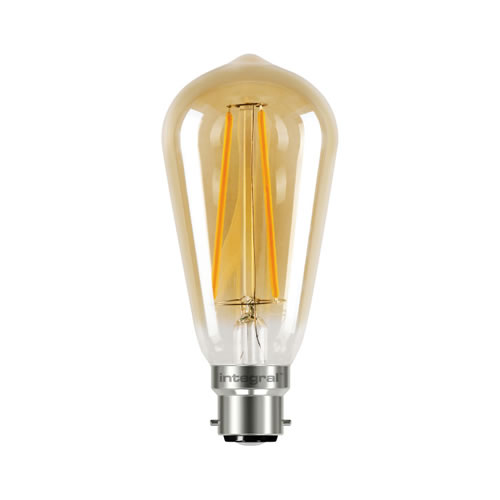 Integral LED Sunset ST64 B22 2.5W 1800K Amber LED Filament Lamp ILST64B22N002