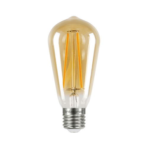 Integral LED Sunset ST64 E27 2.5W 1800K Amber LED Filament Lamp ILST64E27N001