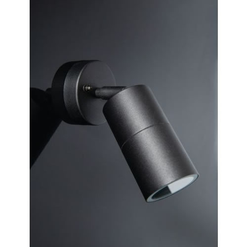 KSR Luso II GU10 Adjustable Single Black Wall Light KSR13106