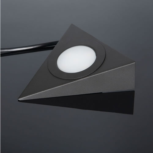 KSR Morini Black Recessed / Surface 3CCT LED 2.5W Triangle Cabinet Light KSRCL206BLK