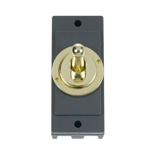 Click MD9102BR Polished Brass 10A 2 Way Toggle Switch Module