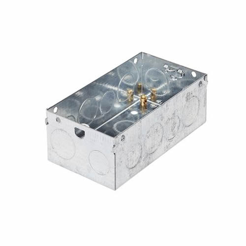 2 Gang Double 47mm Recessed Metal Knockout Back Box