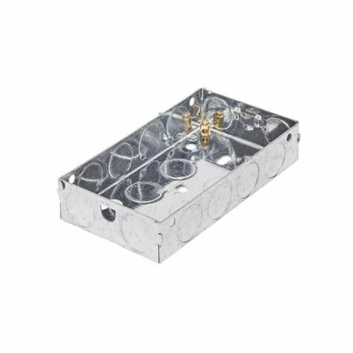 2 Gang Double 25mm Recessed Metal Knockout Back Box