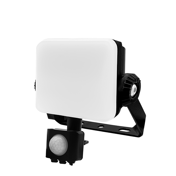 Ovia Sentro Black 10W 3000K IP65 Frameless LED Floodlight with PIR Sensor OS10W-P-B
