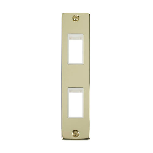 Click Deco Polished Brass 2 Gang Architrave Plate VPBR472WH