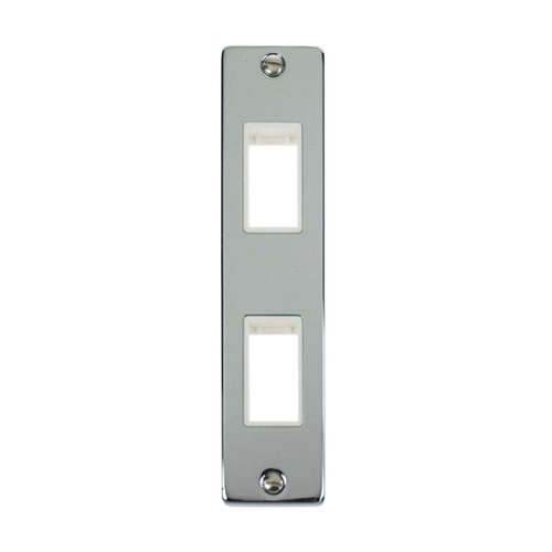 Click Deco Polished Chrome 2 Gang Architrave Plate VPCH472WH