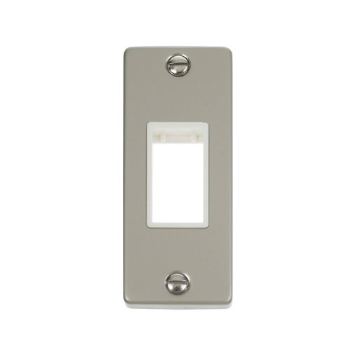 Click Deco Pearl Nickel 1 Gang Architrave Plate VPPN471WH