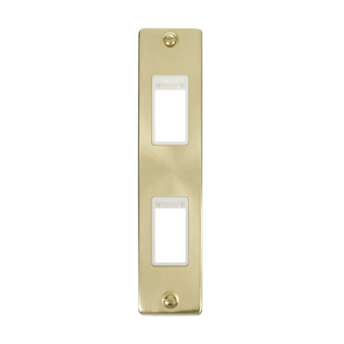 Click Deco Satin Brass 2 Gang Architrave Plate VPSB472WH