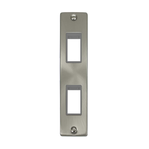 Click Deco Satin Chrome 2 Gang Architrave Plate VPSC472GY
