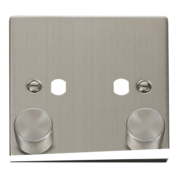 Click Deco Stainless Steel 2 Gang Empty Dimmer Plate VPSS152PL