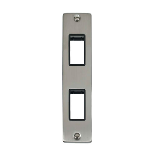 Click Deco Stainless Steel 2 Gang Architrave Plate VPSS472BK