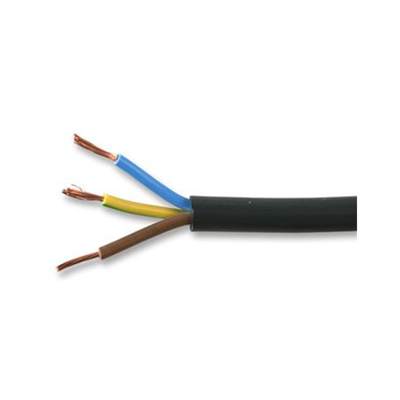 1.0mm 3 Core 3183Y Black Flexible Cable (per metre)