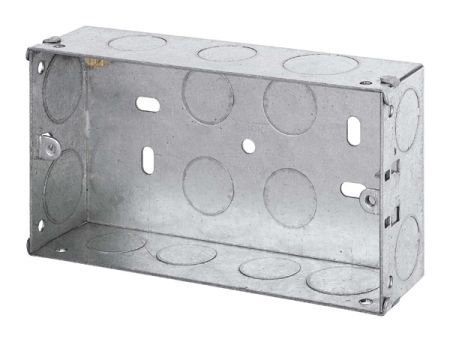 2 Gang 35mm Deep Galvanised Knock Out Box