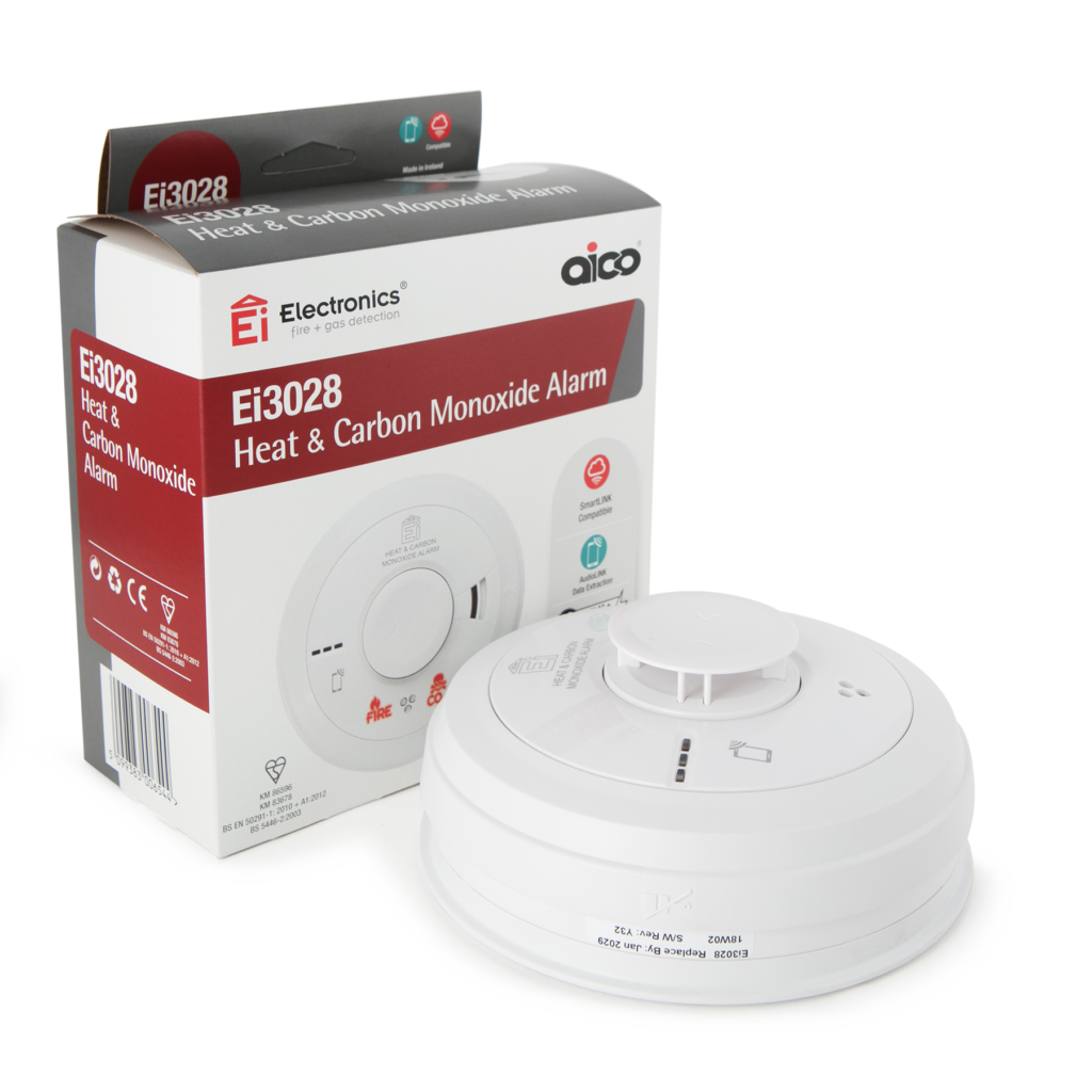 Aico Ei3028 Mains Multi-Sensor Heat & Carbon Monoxide Alarm with 10 Year Lithium Battery Back-up and SmartLink