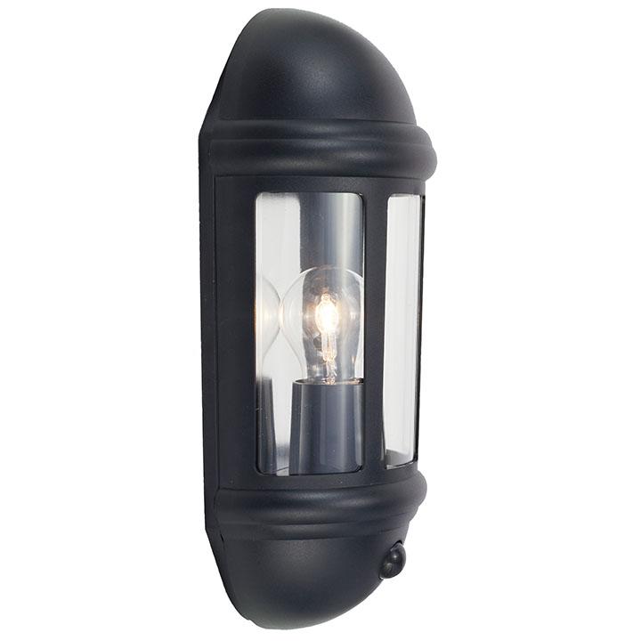 Ansell Latina E27 Half Lantern PIR Black ALHL/PIR/BL