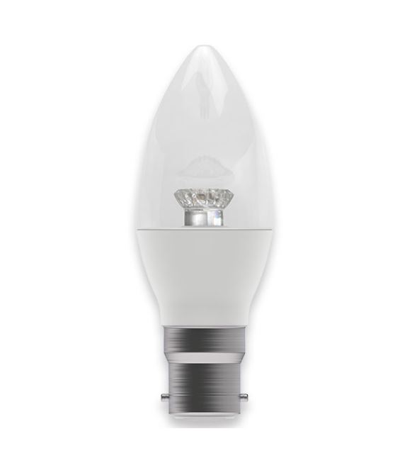 Bell 2.1W BC LED Cool White Dimmable Clear Candle Lamp 60570