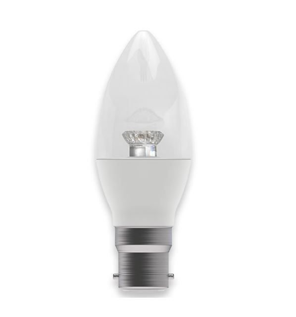 Bell 3.9W BC LED Warm White Non Dimmable Clear Candle Lamp 60562