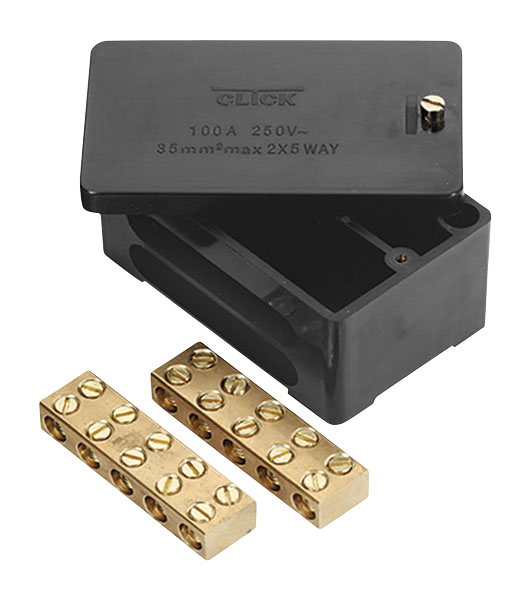Click 100A 2 Pole Phase Block (Link Box) WA228