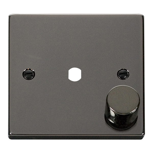 Click Black Nickel 1G Empty Dimmer Plate with Knob VPBN140PL