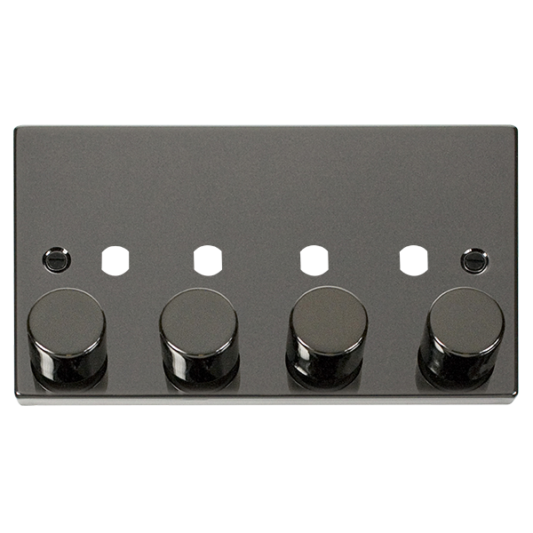 Click Black Nickel 4G Empty Dimmer Plate with Knobs VPBN154PL