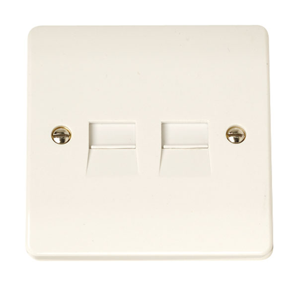 Click Curva CCA127 Twin Secondary Telephone Outlet 