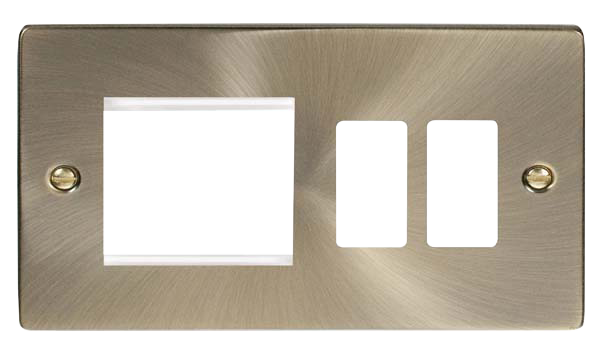 Click Deco Ant/Brass New Media - Grid Pro Combi Plate VPAB31102