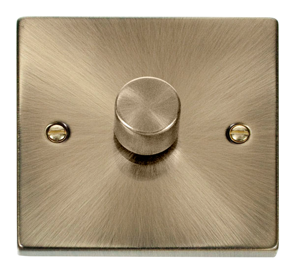 Click Deco Antique Brass 1 Gang 2 Way 100W LED Dimmer VPAB161