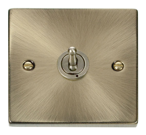 Click Deco Antique Brass 1 Gang 2 Way Toggle Switch VPAB421