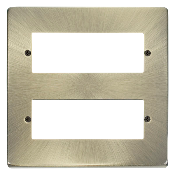 Click Deco Antique Brass 12 Way Mini-Grid Plate VPAB512