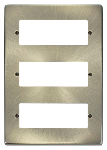 Click Deco Antique Brass 18 Way Mini-Grid Plate VPAB518