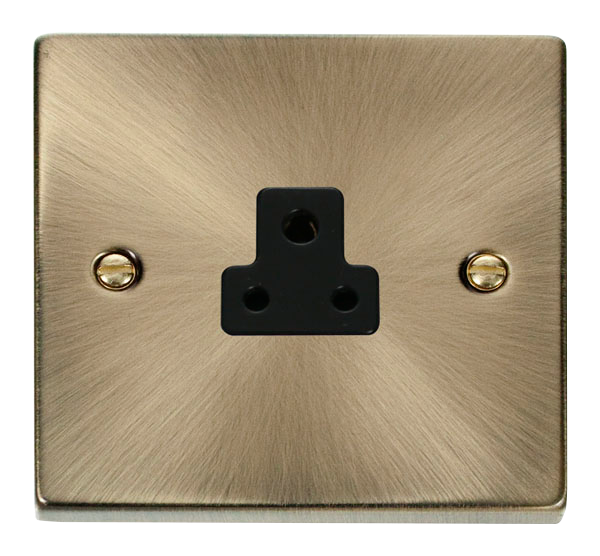 Click Deco Antique Brass 2A Single Round Pin Socket VPAB039BK