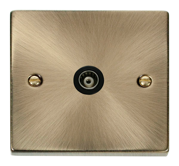 Click Deco Antique Brass Isolated Coaxial Socket VPAB158BK