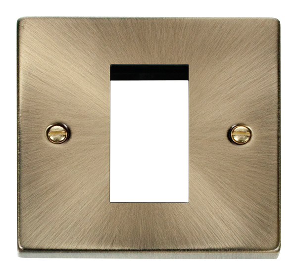 Click Deco Antique Brass New Media Single Aperture Plate VPAB310