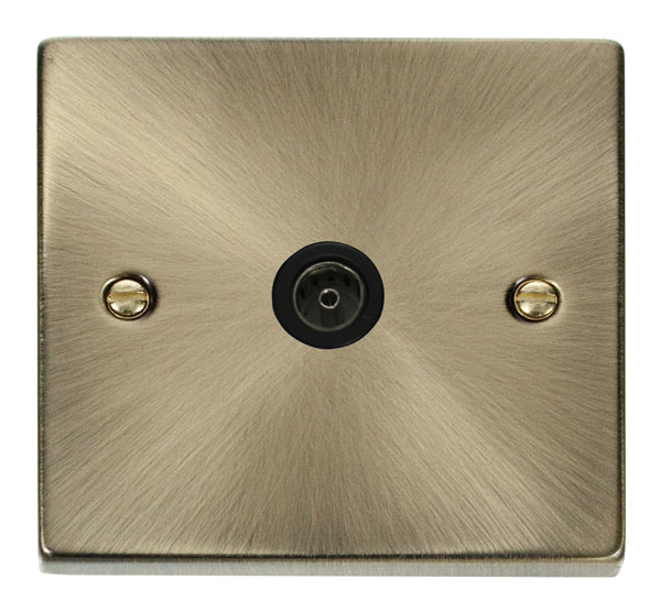 Click Deco Antique Brass Non-Isolated Coaxial Socket VPAB065BK