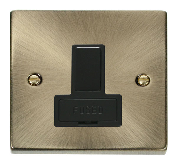 Click Deco Antique Brass Switched Fused Spur VPAB651BK