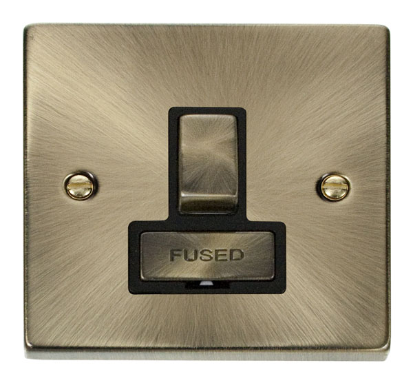 Click Deco Antique Brass Switched Fused Spur VPAB751BK