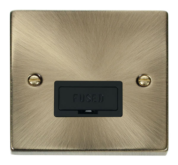 Click Deco Antique Brass Unswitched Fused Spur VPAB650BK