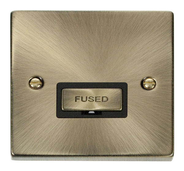 Click Deco Antique Brass Unswitched Fused Spur VPAB750BK